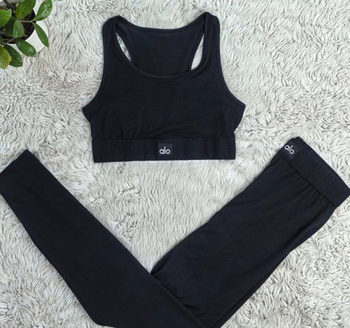 Coleccion Aloyoga dos piezas negro,Activewear.